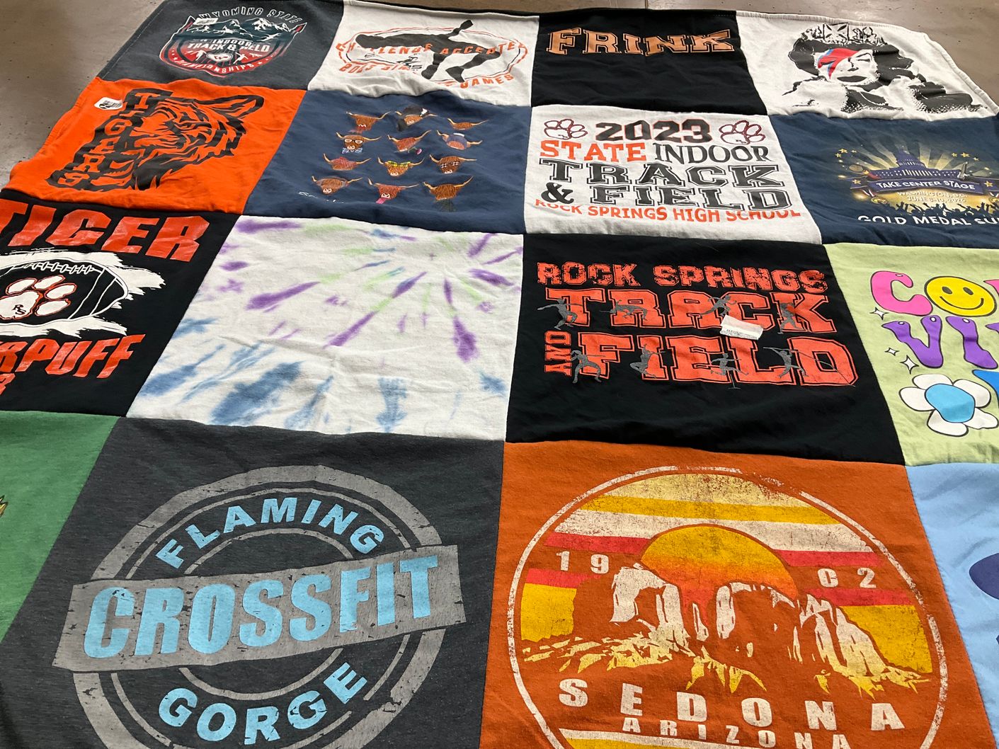 T-shirt quilt from rock springs high school by Presley from WY