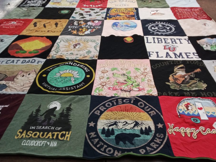 T-shirt quilt from liberty university by Christina from CO