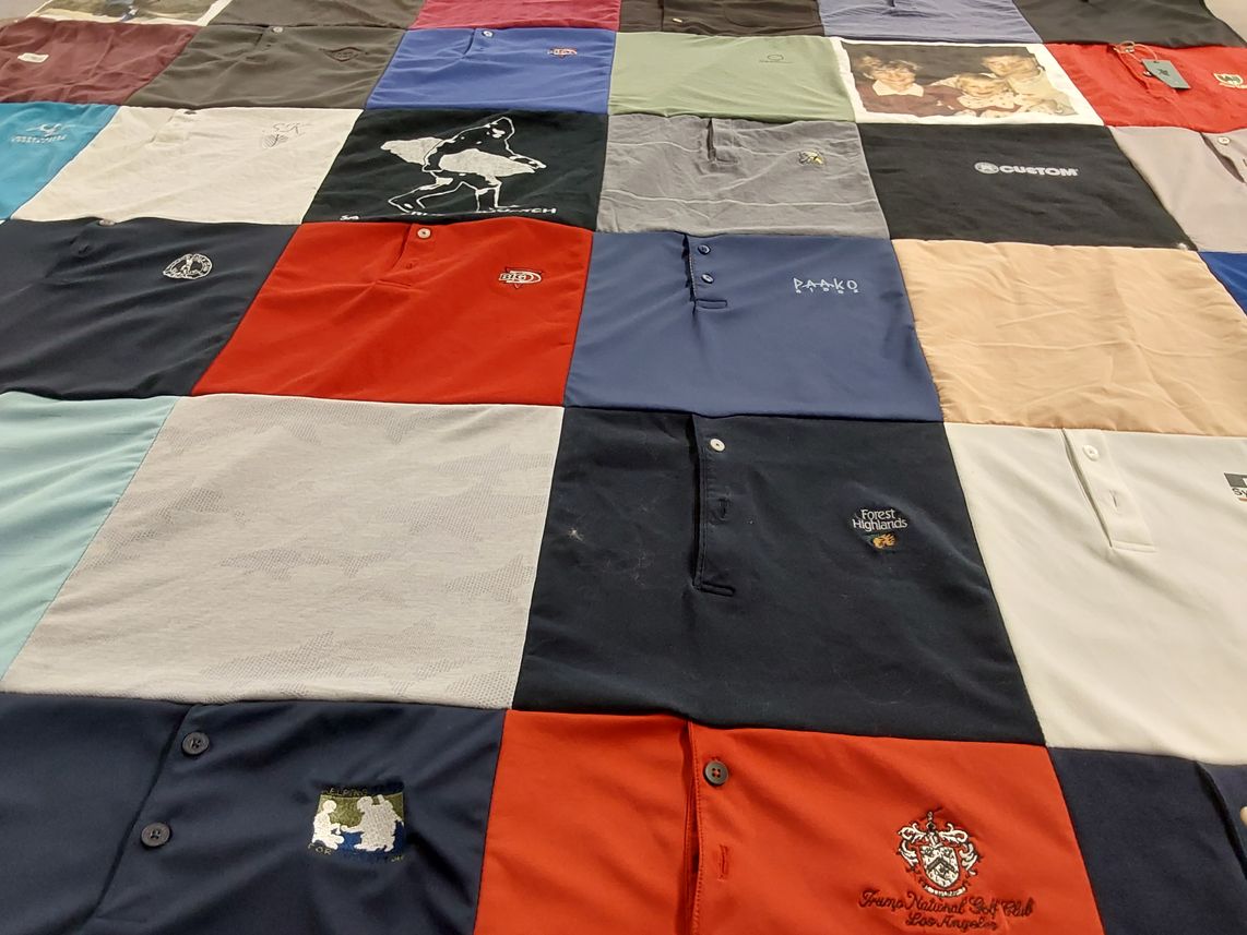 T-shirt quilt with golfing themes by Kelly from AZ