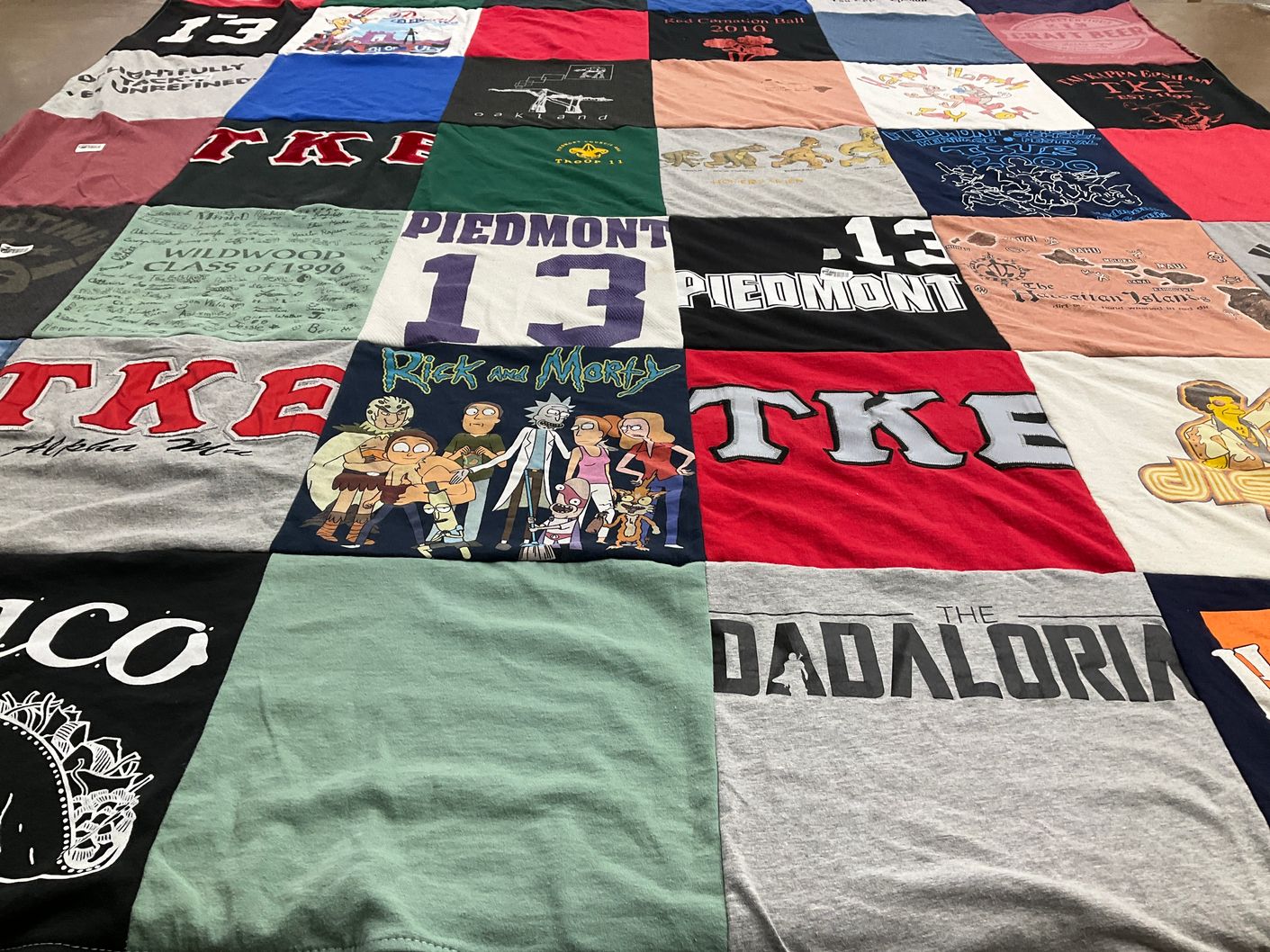 T-shirt quilt from piedmont university by Rachel from CA