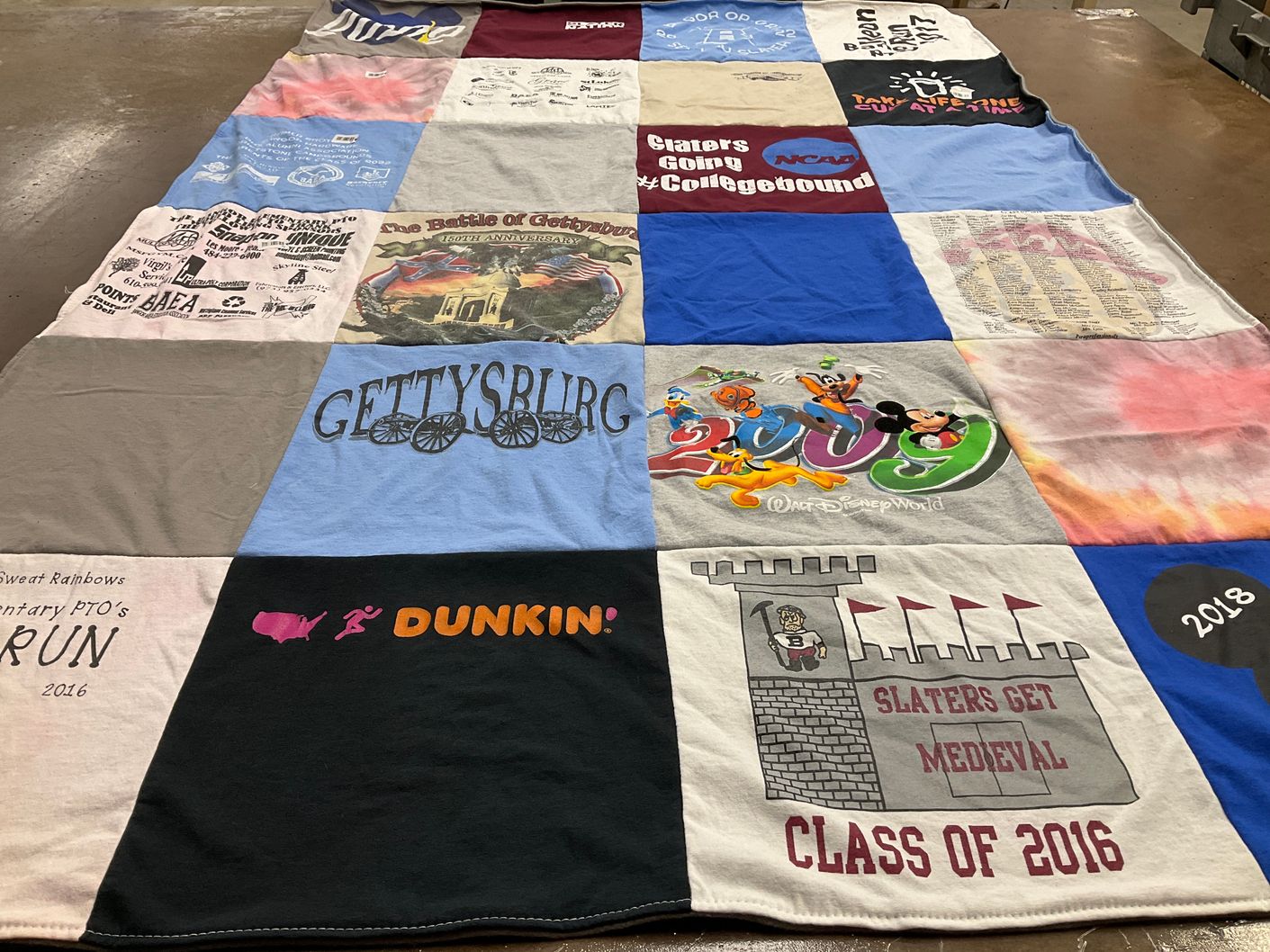 T-shirt quilt from slaters get medieval high school by SANDRA from PA