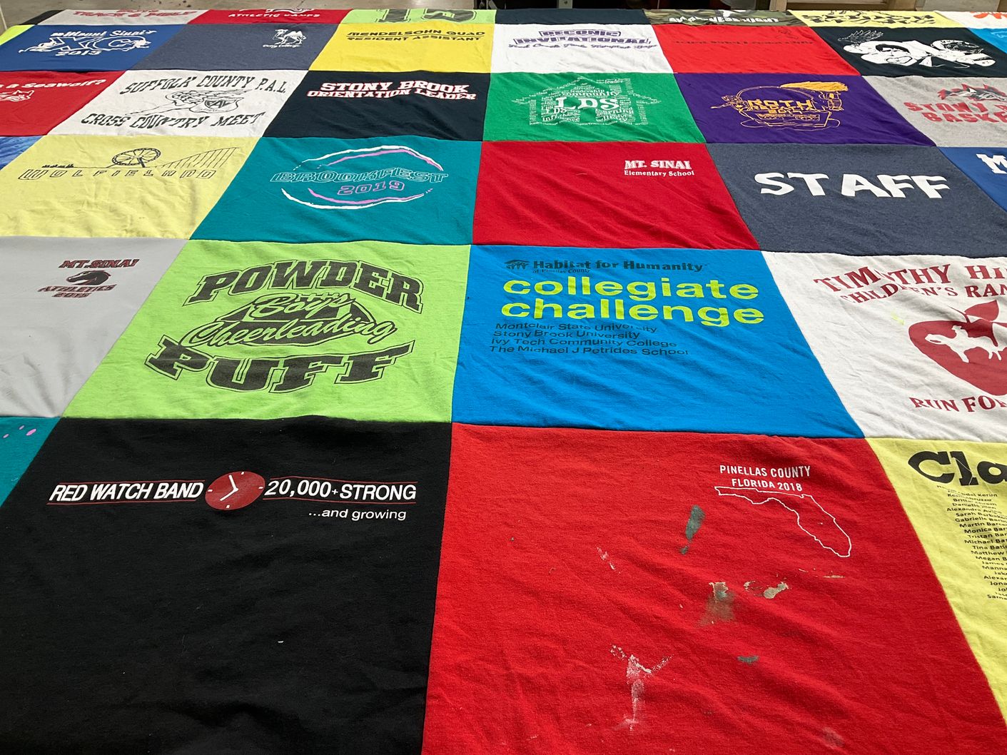T-shirt quilt from mt. sinai elementary school, montclair state university by Grayson from NY