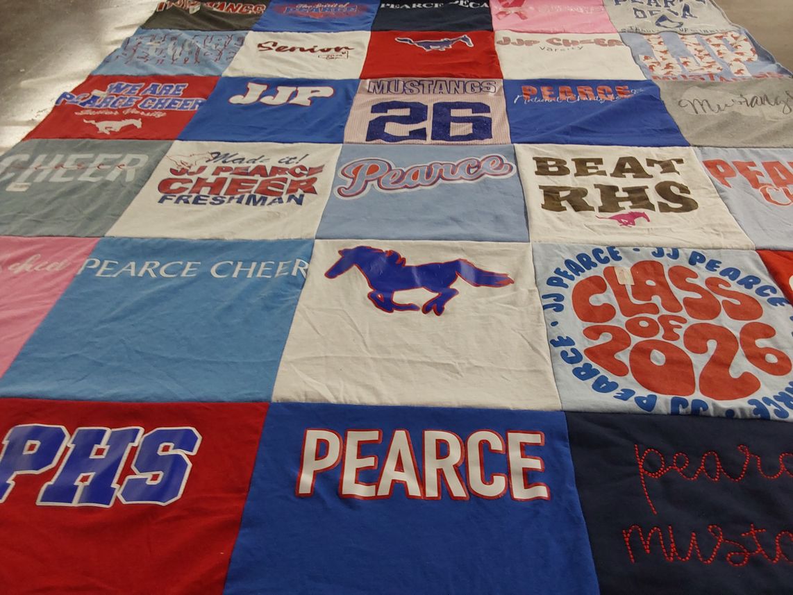 T-shirt quilt featuring jj pearce mustangs by Kim from TX