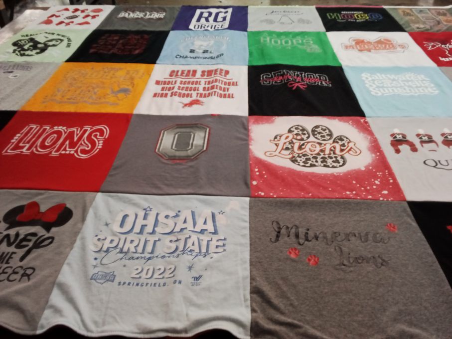 T-shirt quilt from minerva high school by Britnie from OH