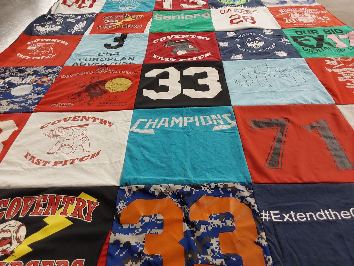 T-shirt quilt from coventry high school by Kimberly from RI
