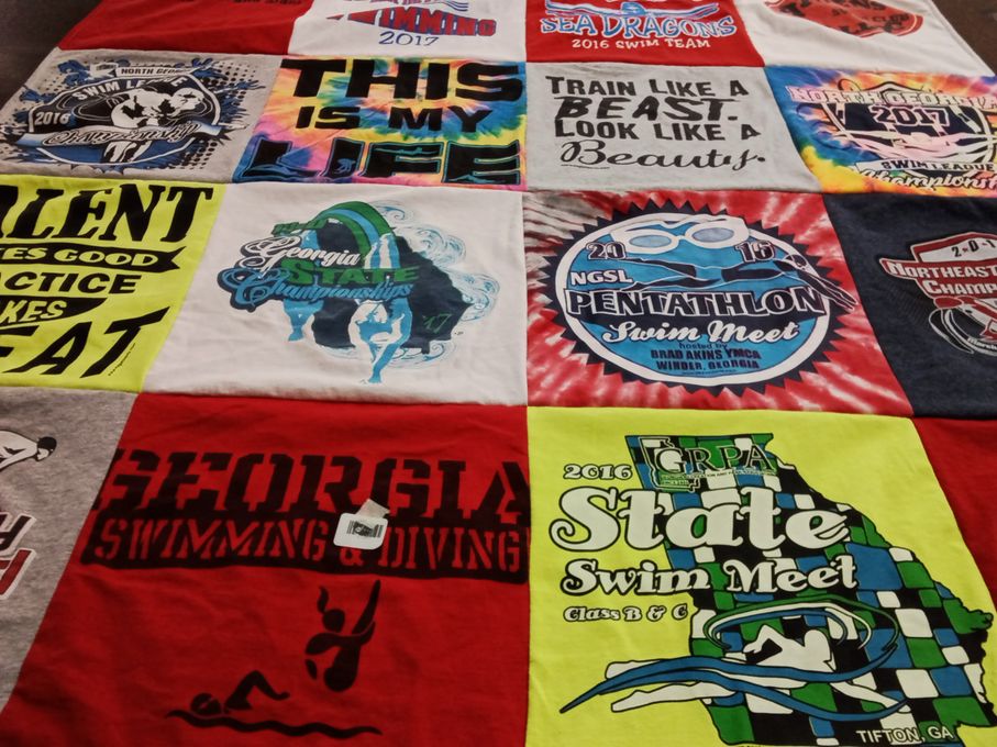 T-shirt quilt featuring georgia swimming and diving by Kaete from GA