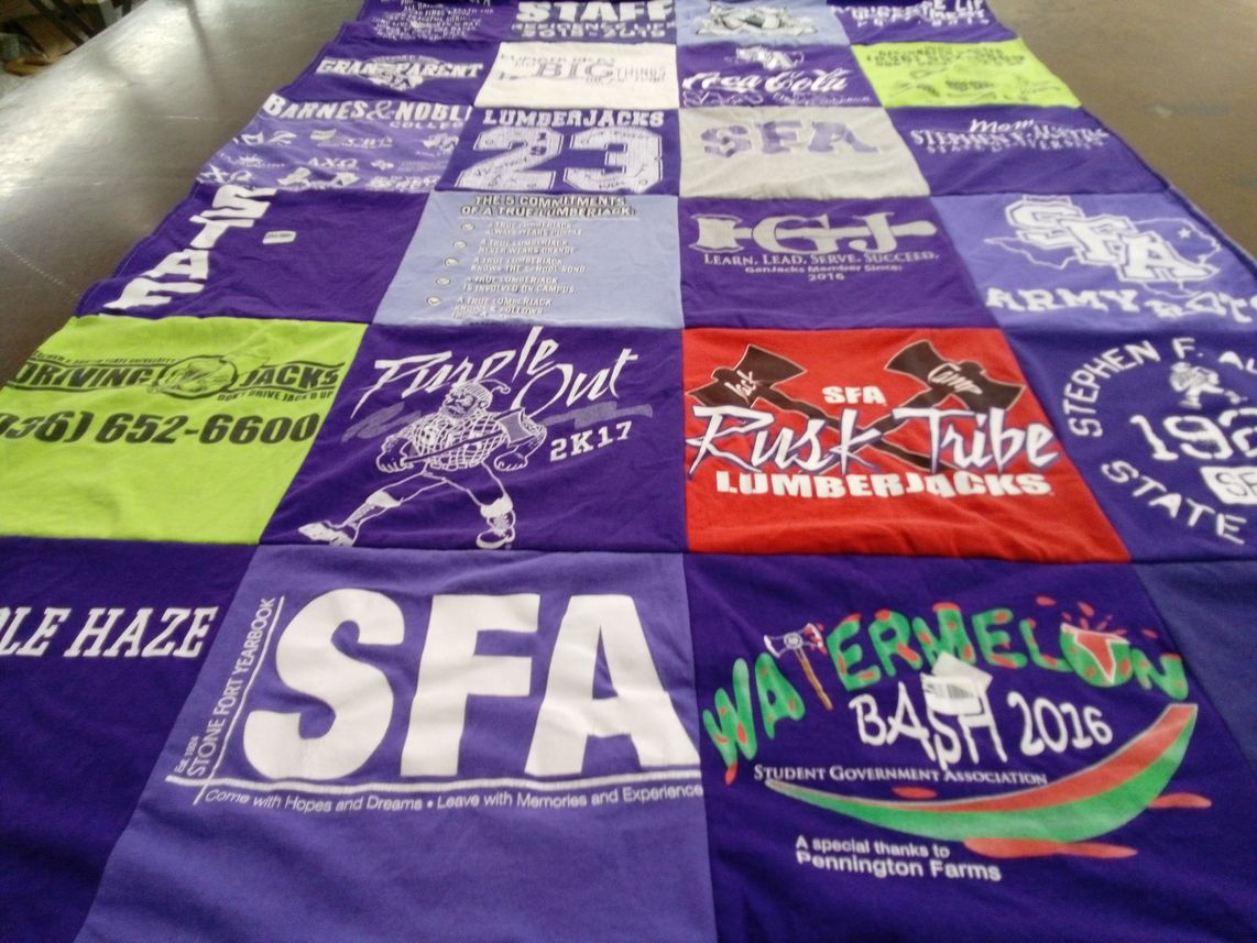 T-shirt quilt featuring lumberjacks by Jarah from NC