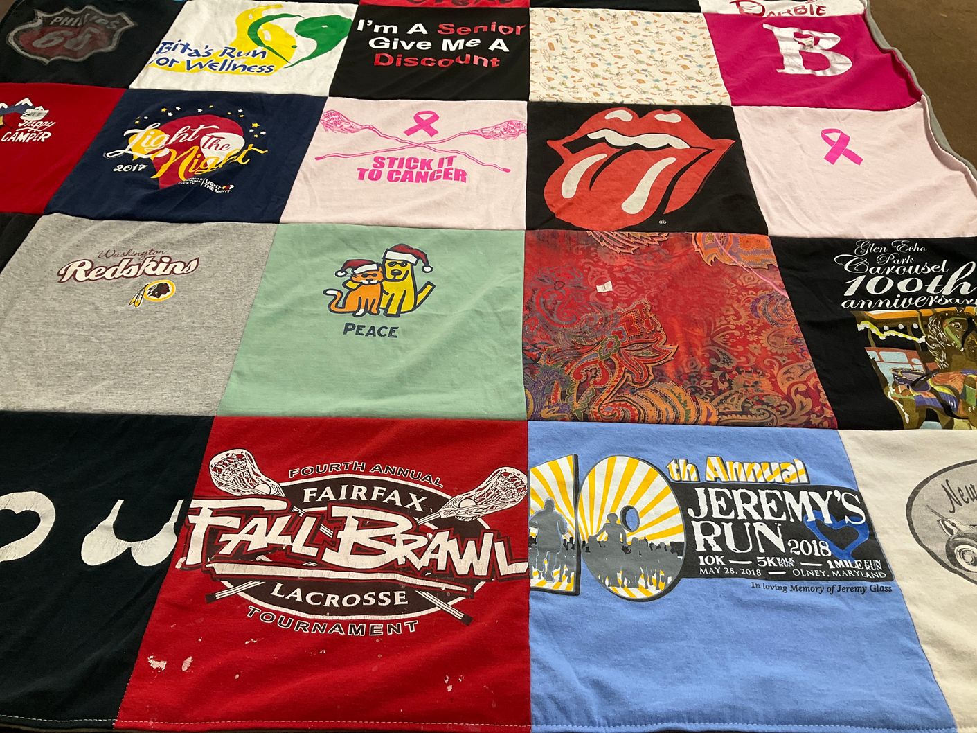 T-shirt quilt featuring washington redskins by Barbara from MD