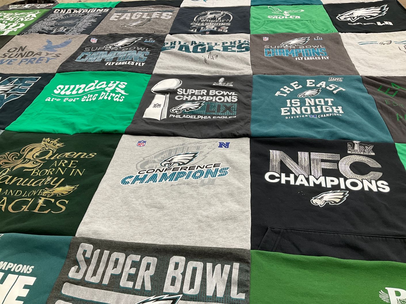 T-shirt quilt featuring philadelphia eagles by dana from PA