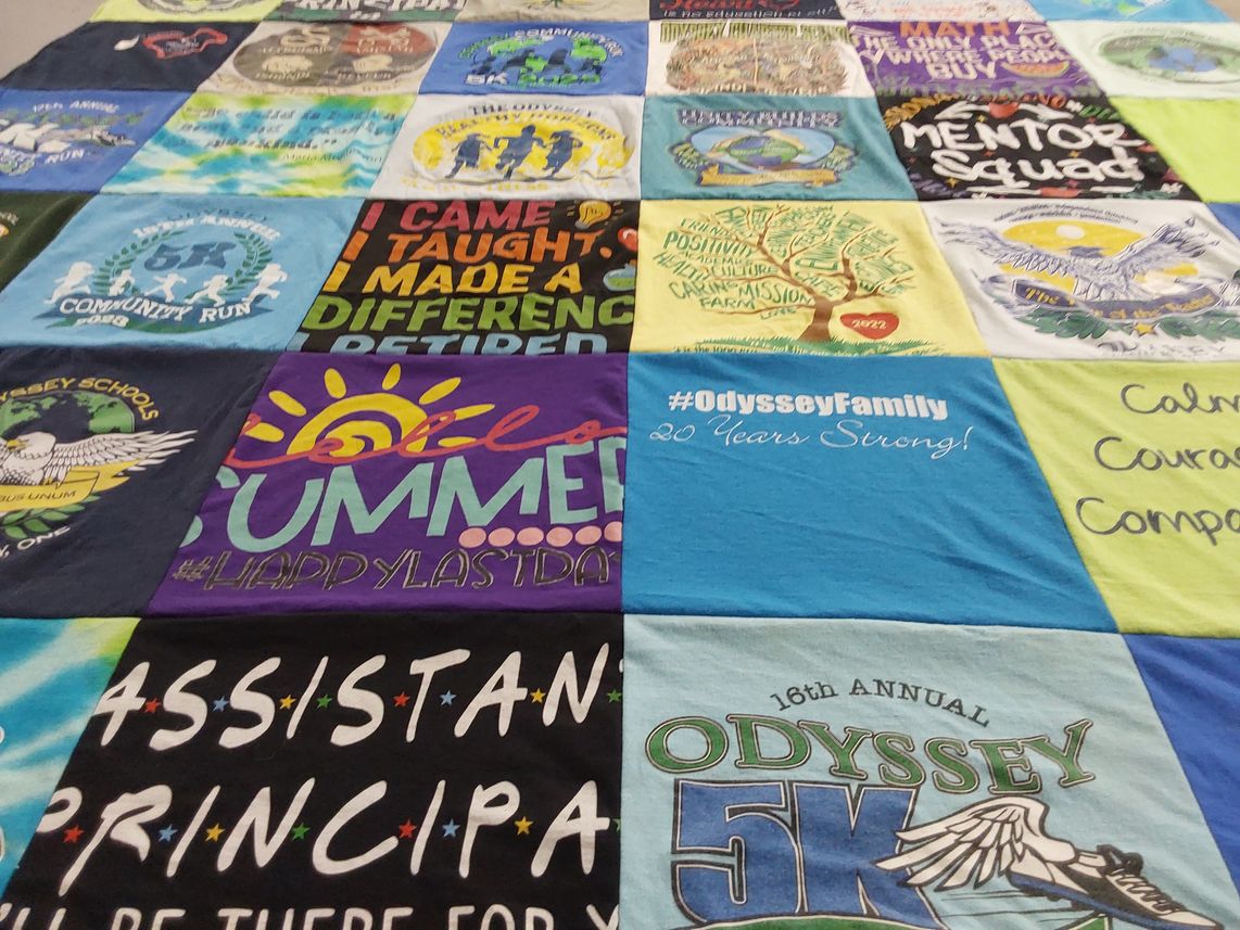 T-shirt quilt from odyssey school by Deb from FL