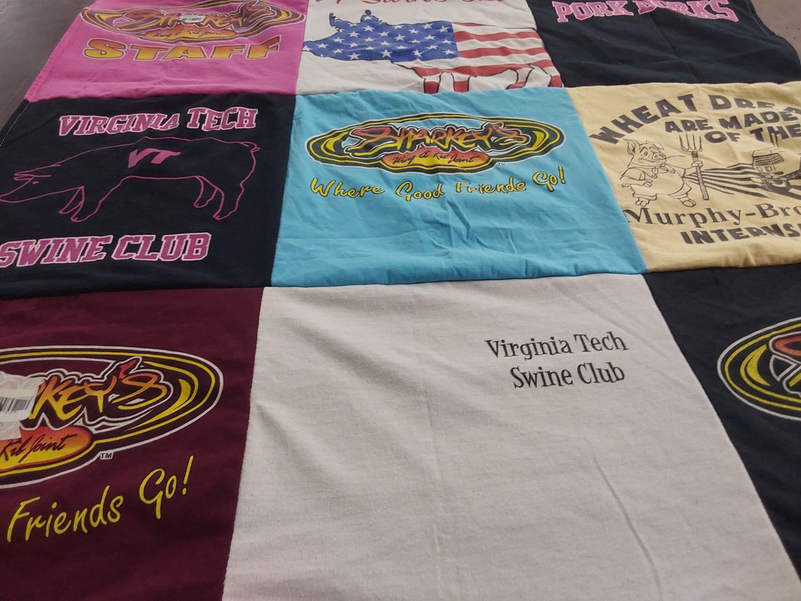 T-shirt quilt from virginia tech university by Meghan from WV
