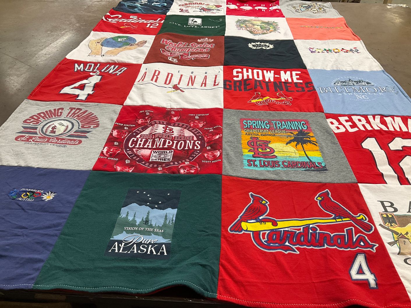 T-shirt quilt featuring st. louis cardinals by Cindy from IL