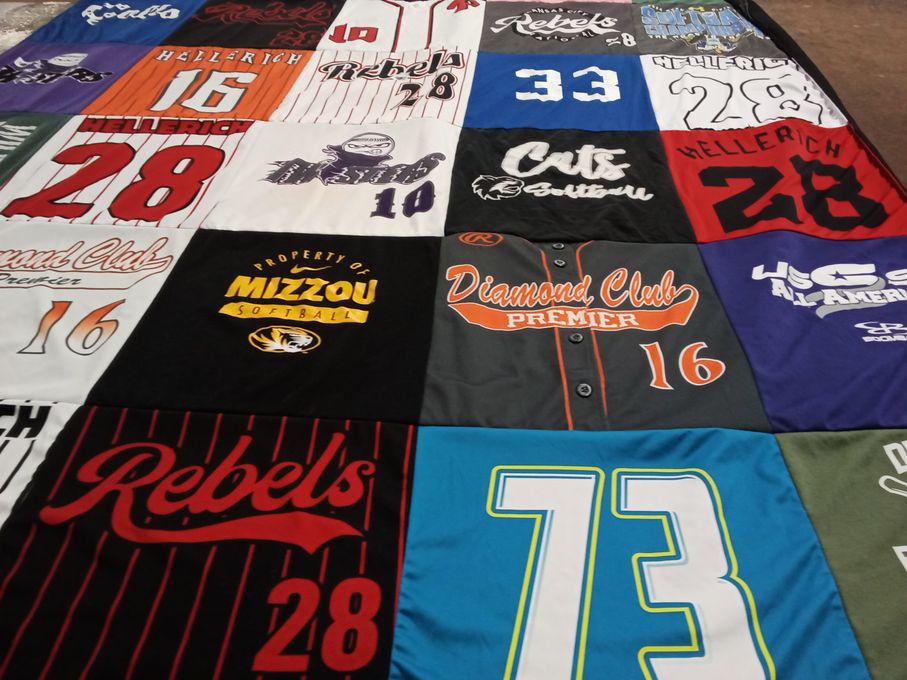 T-shirt quilt featuring rebels by Carrie from KS
