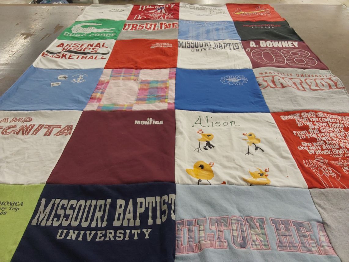 T-shirt quilt from missouri baptist university, maryville university by Rob from MO
