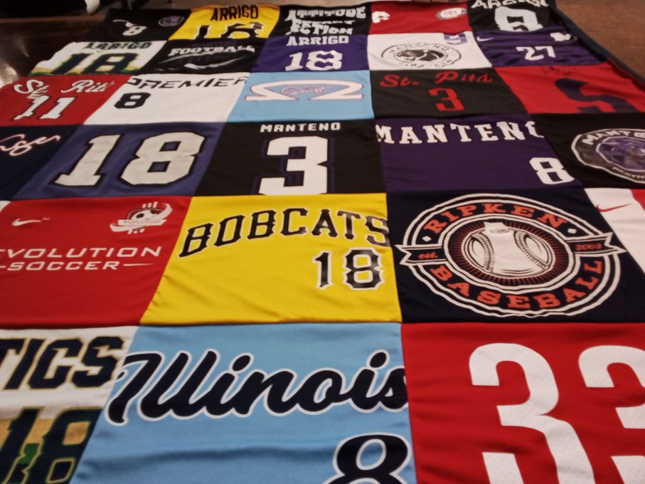 T-shirt quilt featuring bobcats by Tricia from IL