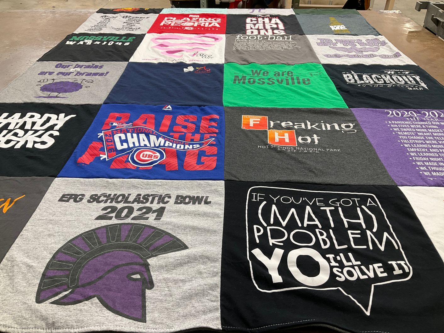 T-shirt quilt from mossville high school by Alexis from IL