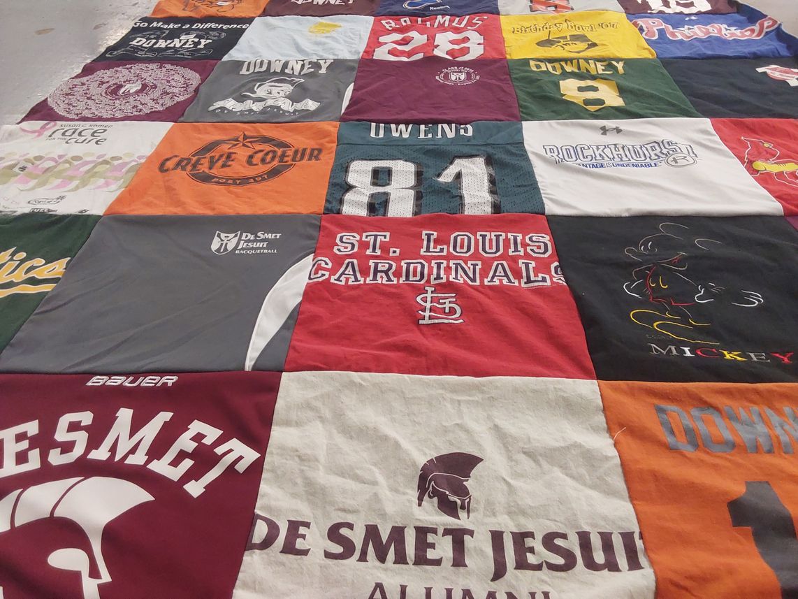 T-shirt quilt featuring st louis cardinals by Rob from MO