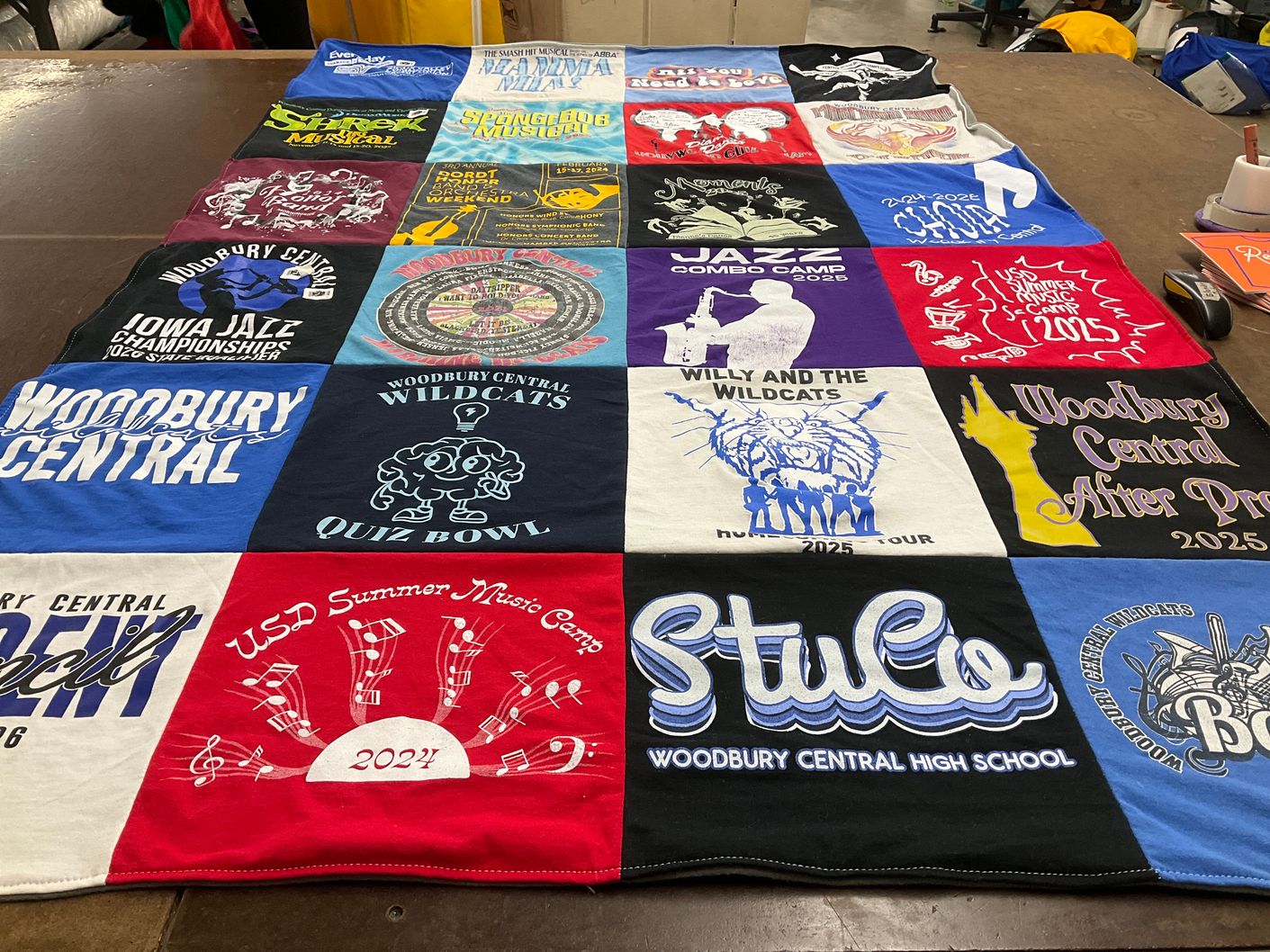 T-shirt quilt featuring woodbury central wildcats by Suzanne from IA