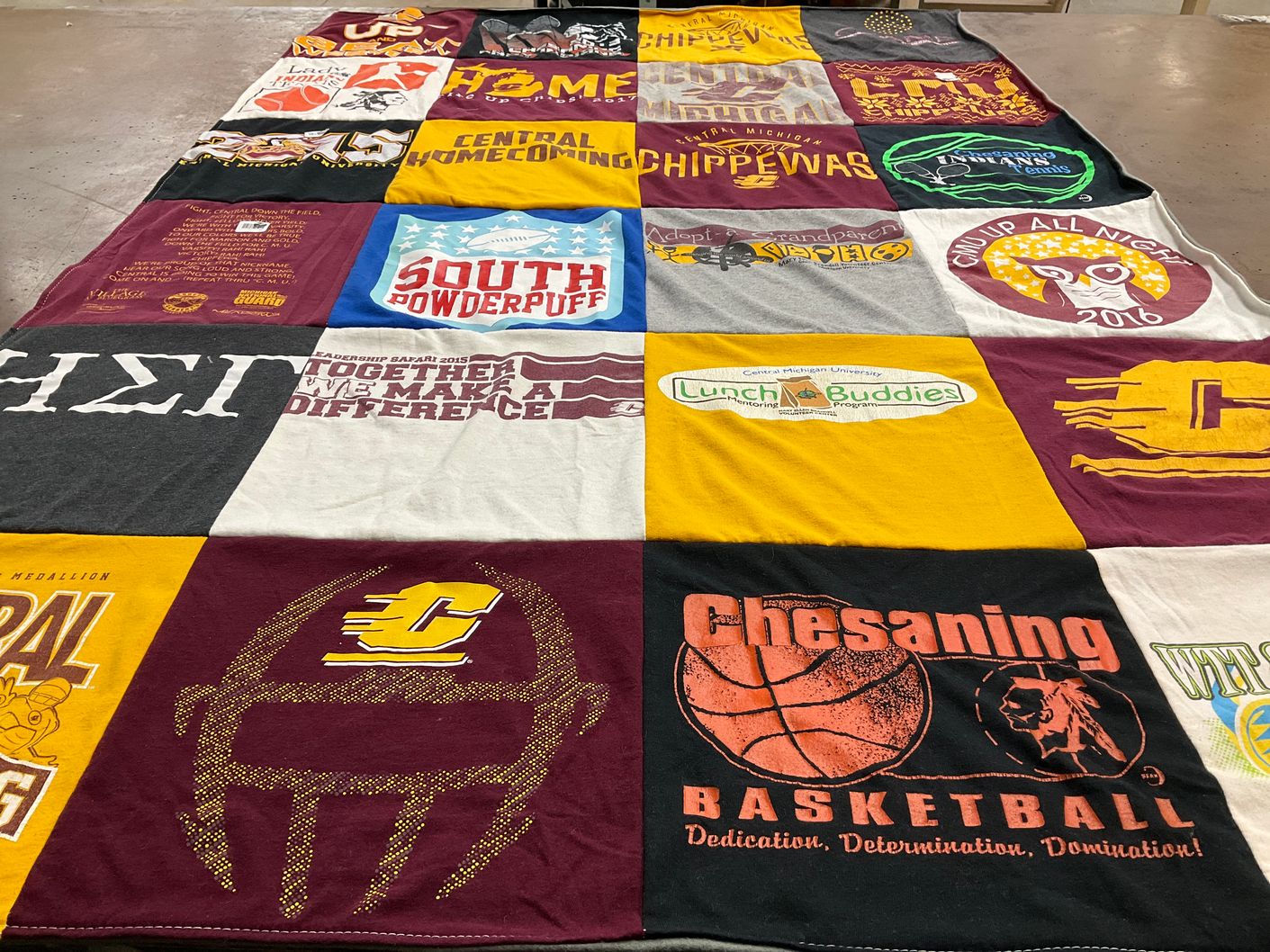 T-shirt quilt featuring chesaning basketball by Nicholas from MI