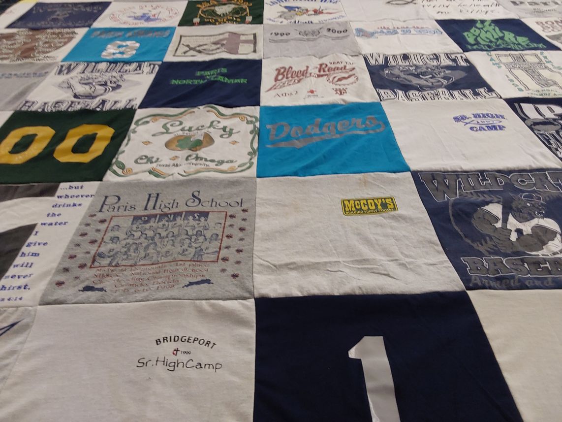 T-shirt quilt featuring wildcats baseball by Lucia from TX