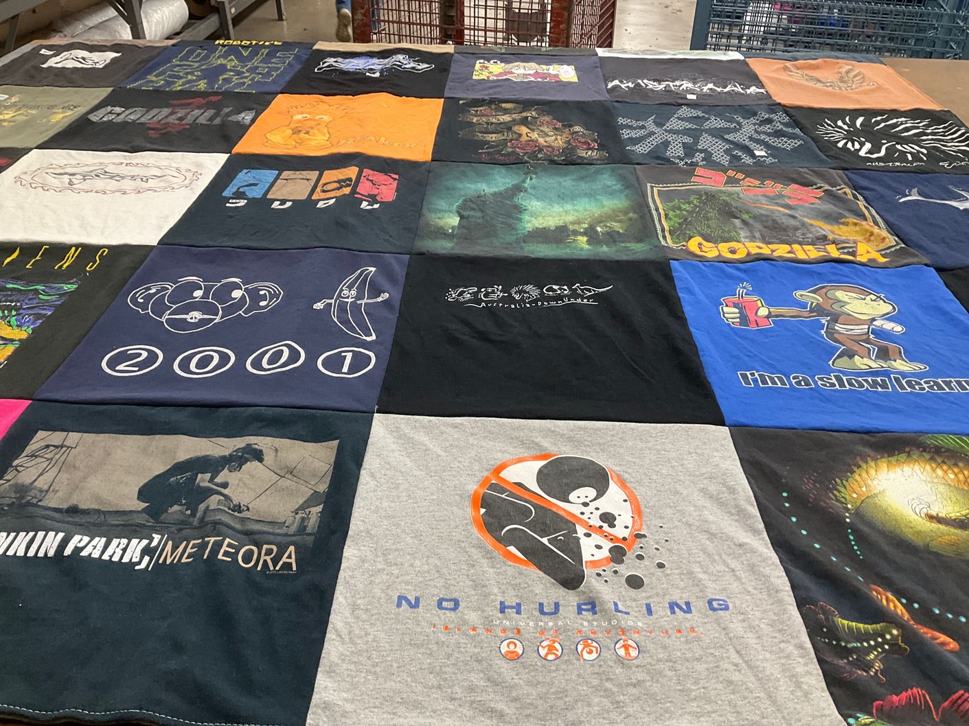 T-shirt quilt with music, movies themes by Breiann from FL