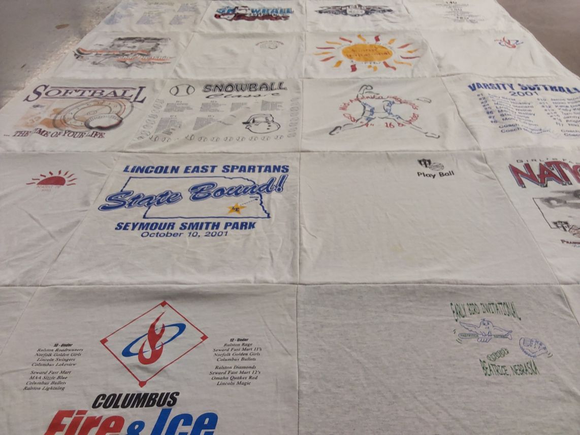 T-shirt quilt from lincoln east high school by Elton from NE