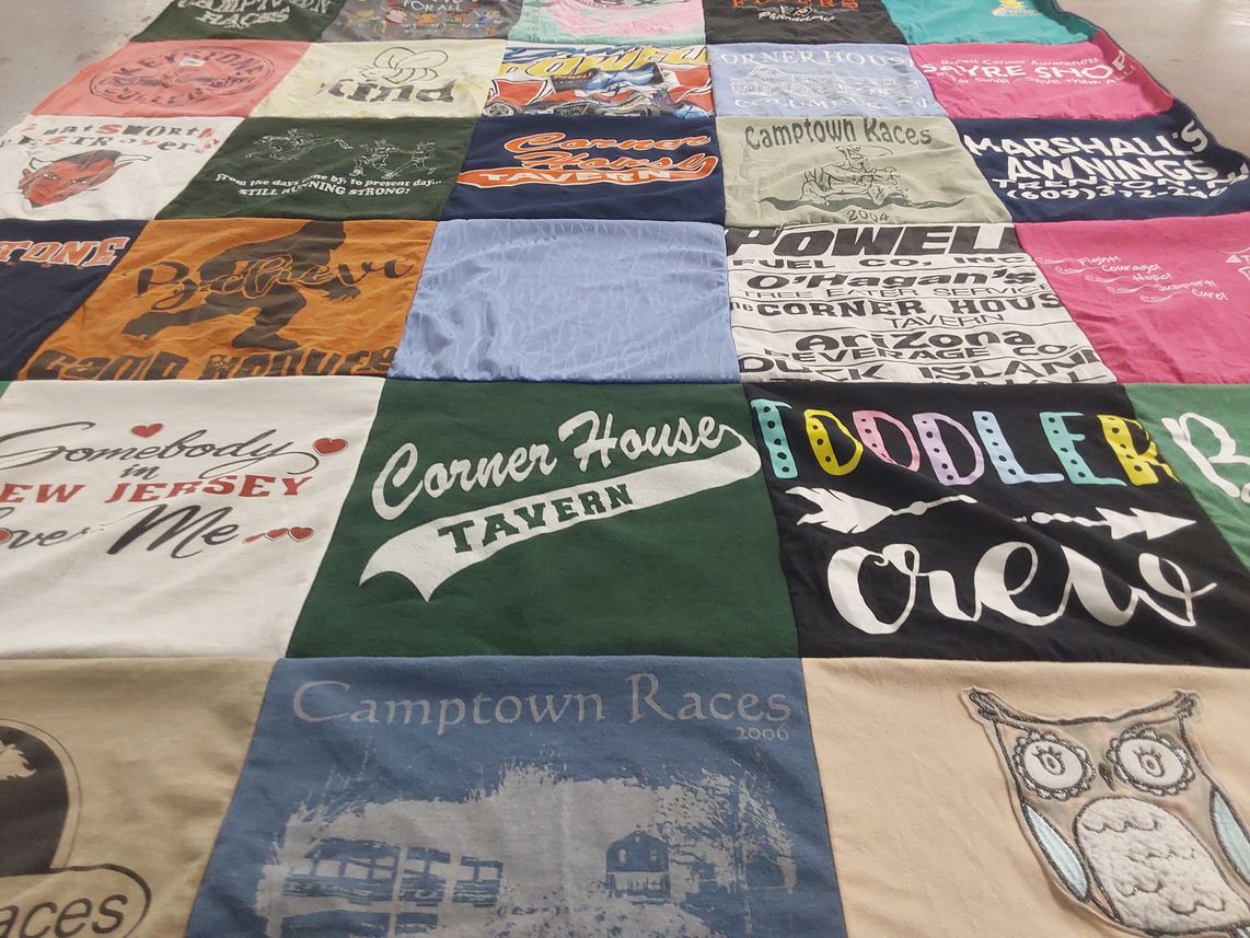 T-shirt quilt with community, local events themes by Carol from PA