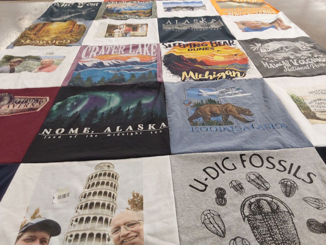 T-shirt quilt with travel, nature themes by edward from MD