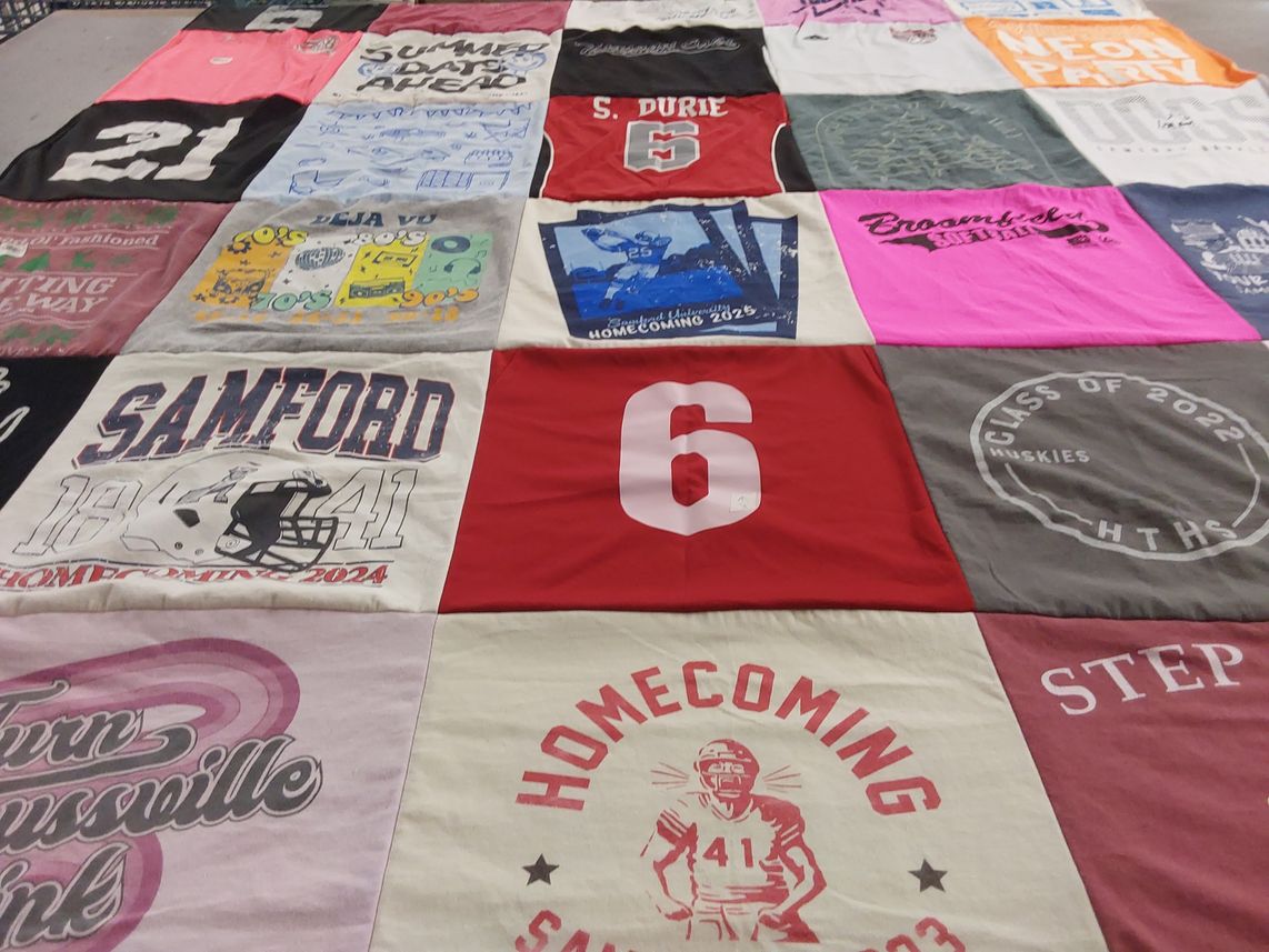 T-shirt quilt from samford university by Sydney from AL