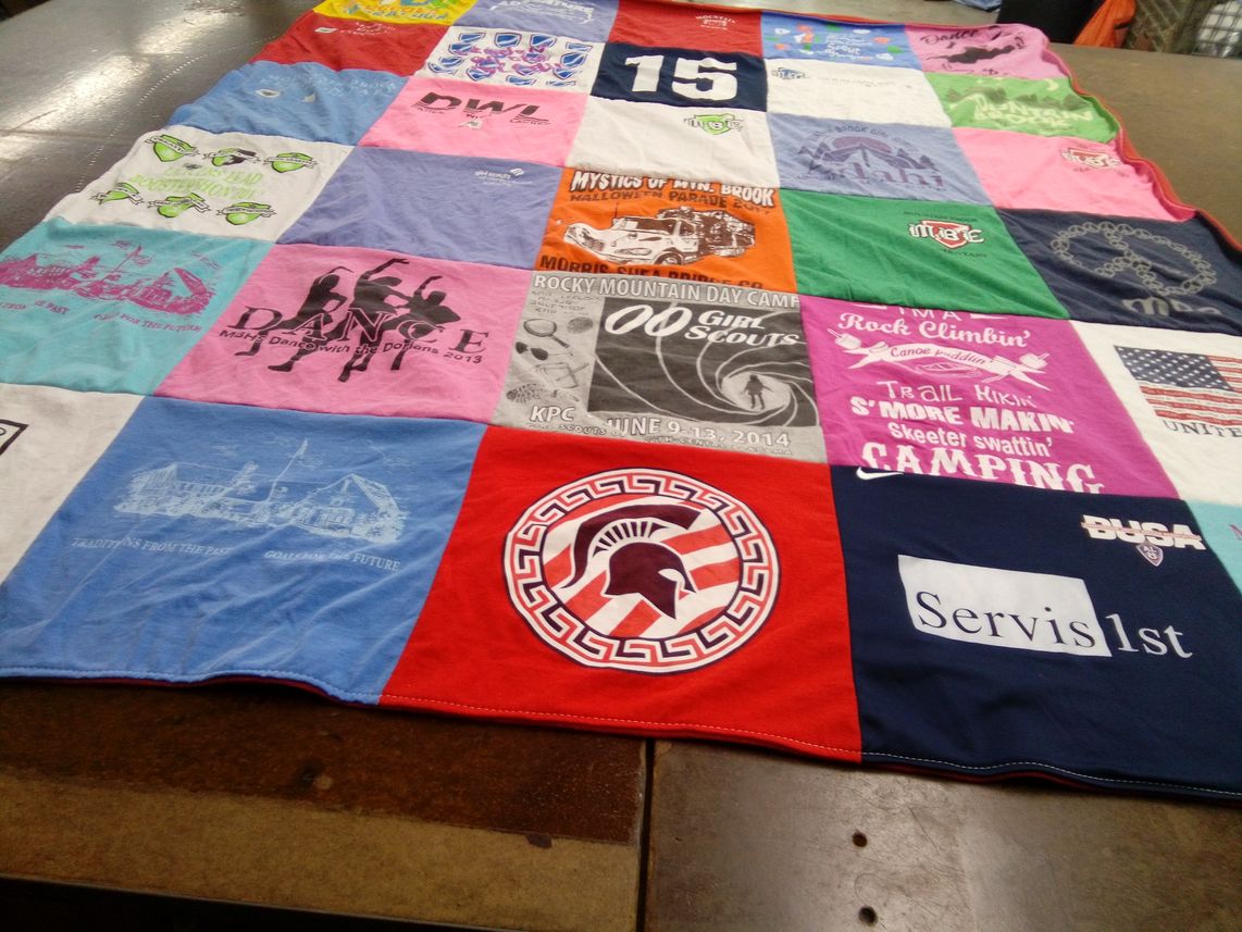 T-shirt quilt from michigan state university by Philippa from AL