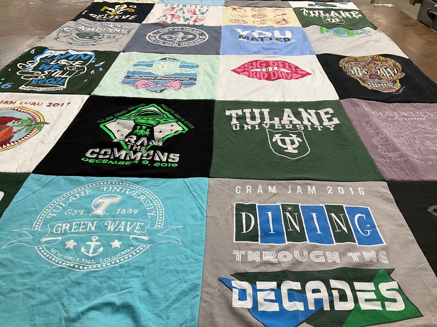 T-shirt quilt from tulane university by Jamie from NY
