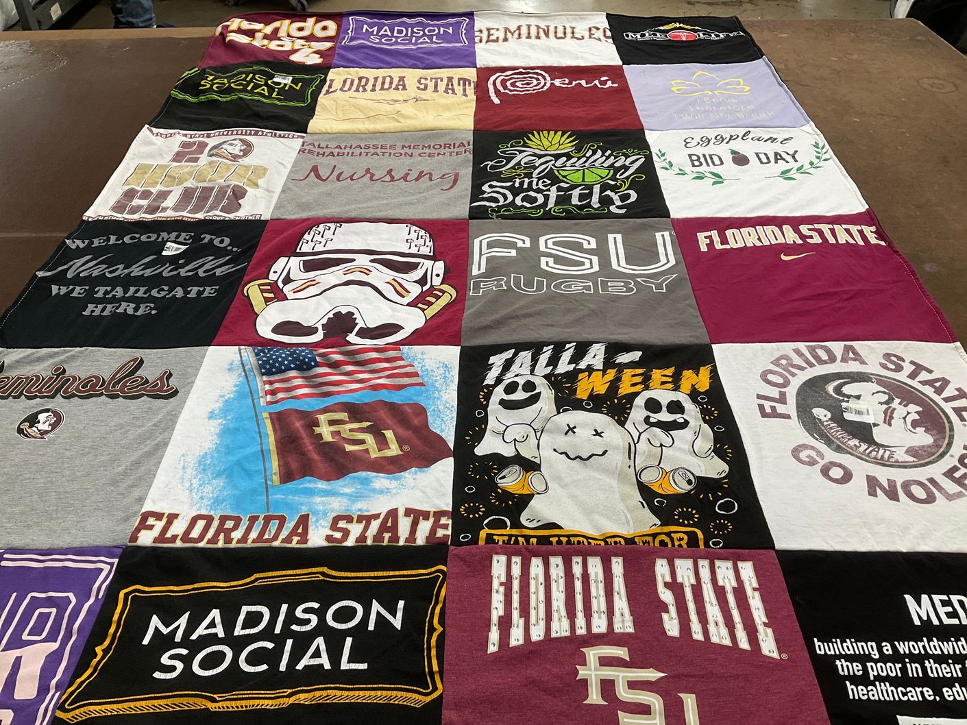 T-shirt quilt featuring florida state university rugby by Daniela from FL