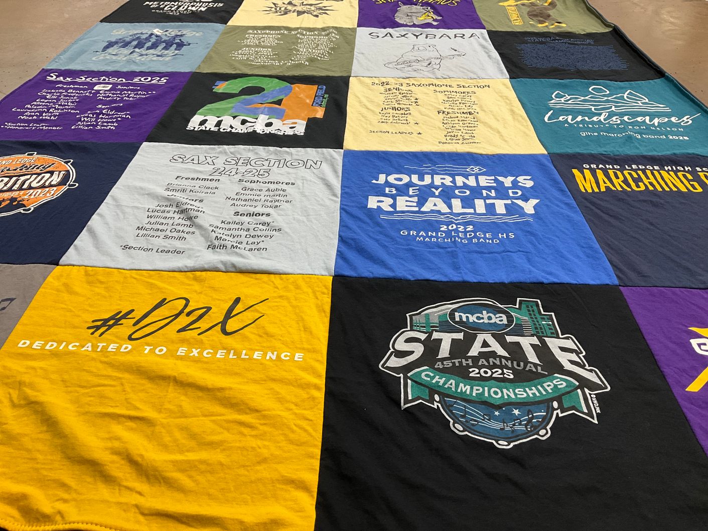 T-shirt quilt from grand ledge high school by Michelle from MI