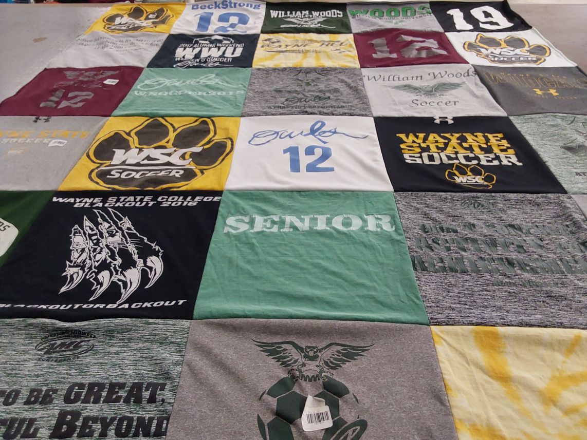 T-shirt quilt from wayne state college by Alexandra from TX