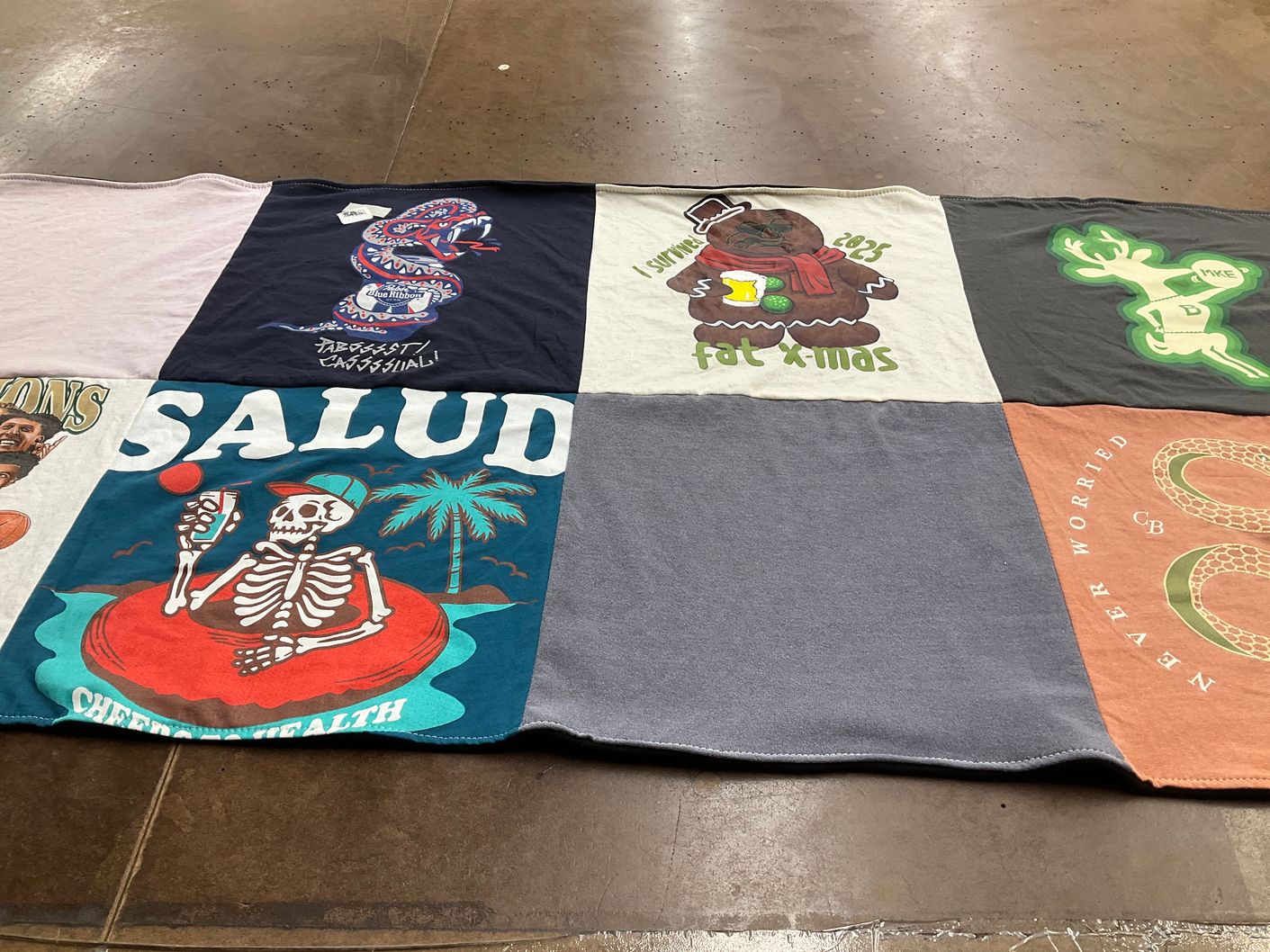 T-shirt quilt with halloween, parties themes by Maximo from WI