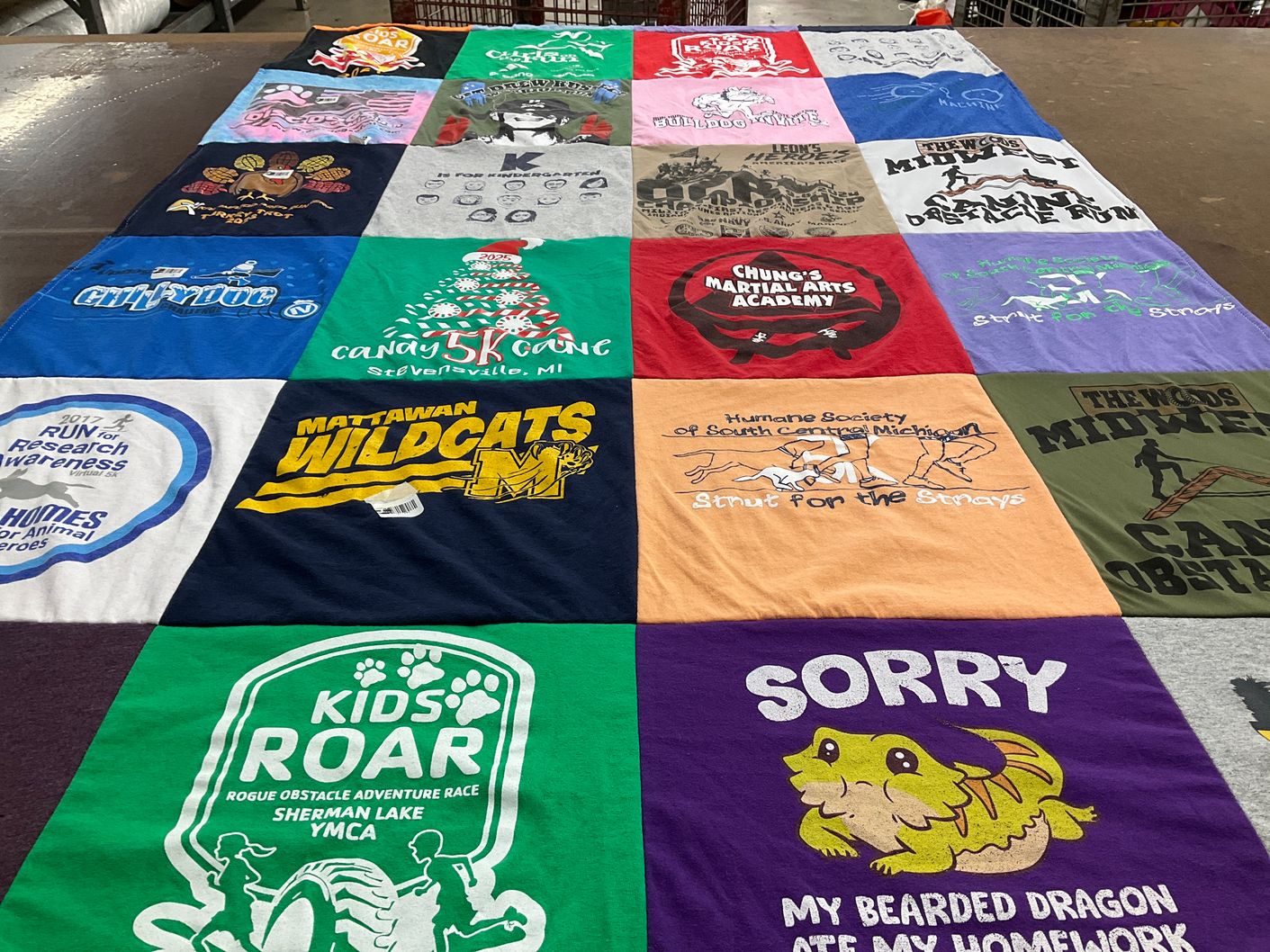 T-shirt quilt featuring mattawan wildcats by Tamiko from MI