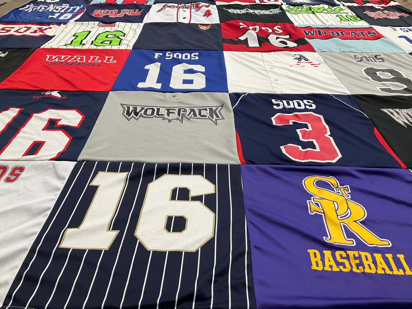 T-shirt quilt featuring southern regional high school baseball by Carolyn from NJ