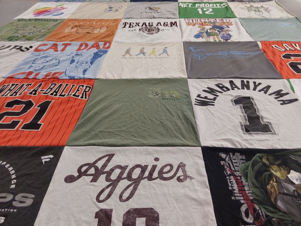 T-shirt quilt from texas a&m university by Sloan from TX