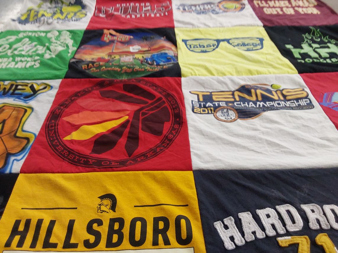 T-shirt quilt featuring hillsboro high school by Kerry from KS