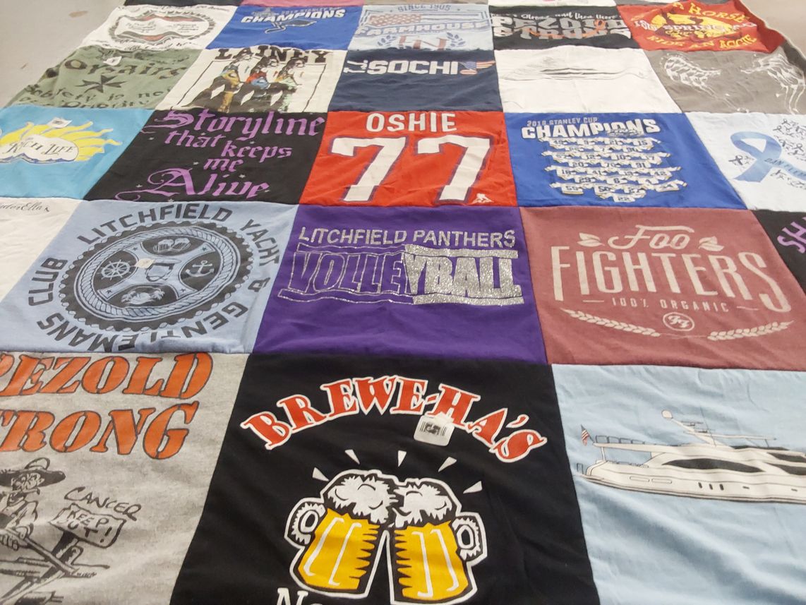 T-shirt quilt featuring litchfield panthers volleyball by Bailey from IL