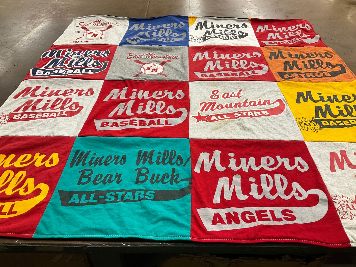 T-shirt quilt featuring miners mills baseball all-stars, miners mills baseball by Jessica from PA