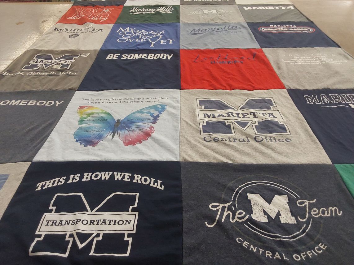 T-shirt quilt from marietta city schools by Devlin from GA