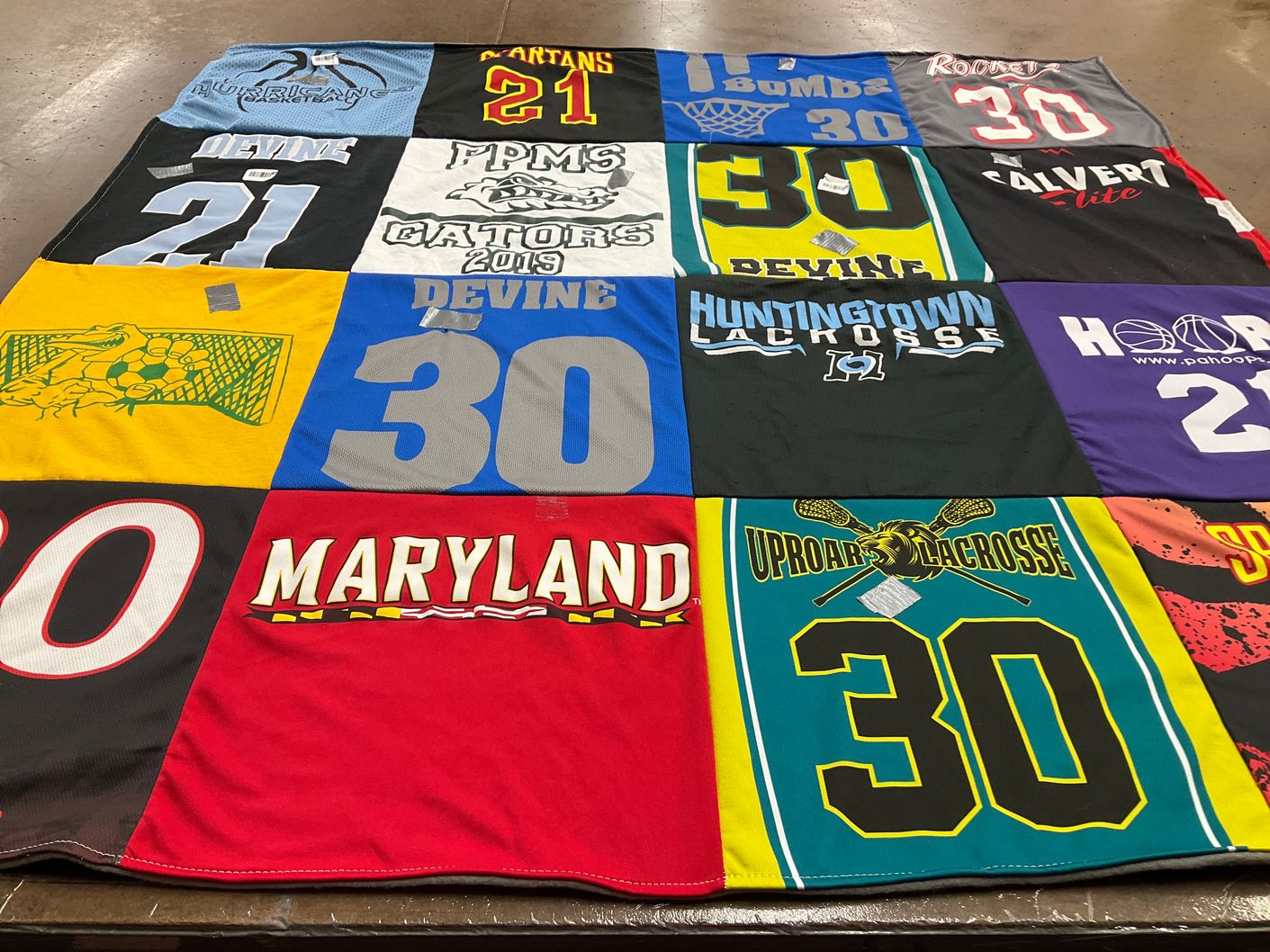 T-shirt quilt from huntingtown high school, calvert high school by Caren from MD
