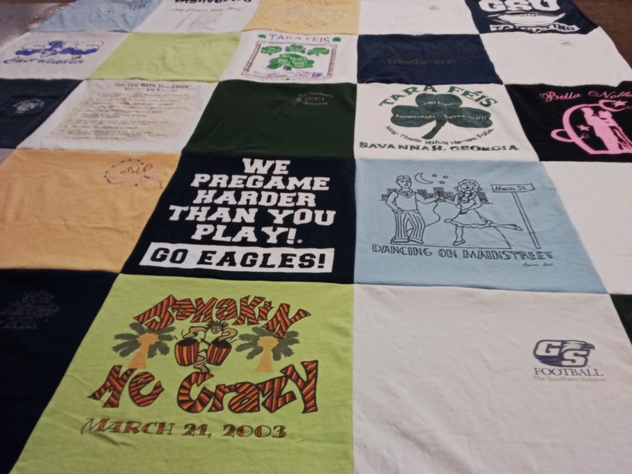 T-shirt quilt featuring georgia southern university football by Betty Ann from GA