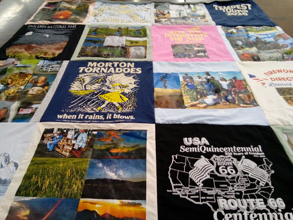 T-shirt quilt with travel, nature themes by cheryl from AZ