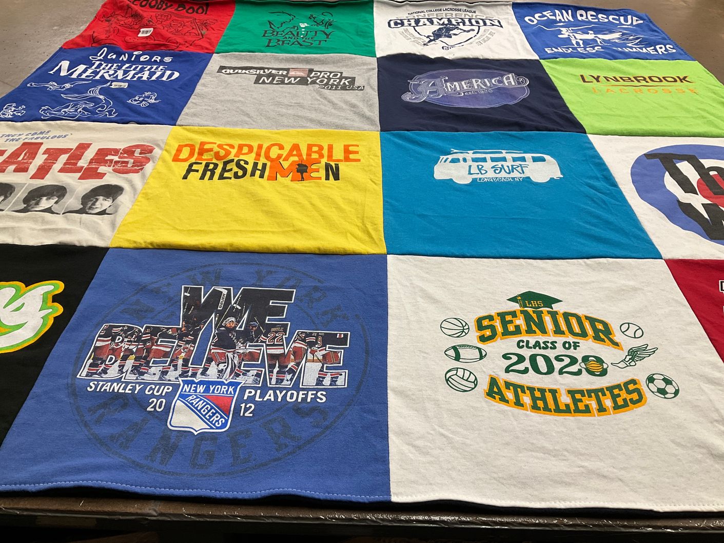 T-shirt quilt featuring new york rangers by Jane from NY
