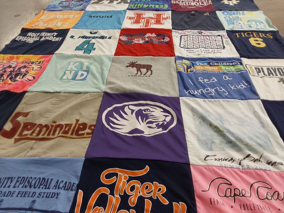 T-shirt quilt featuring tiger volleyball, seminoles by Jennifer from FL