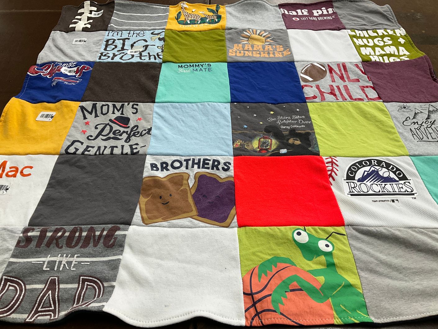 T-shirt quilt featuring colorado rockies baseball team by kelly from NY