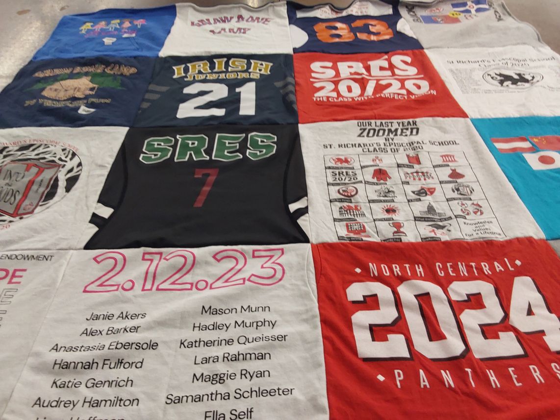 T-shirt quilt featuring north central high school by Stephanie from IN
