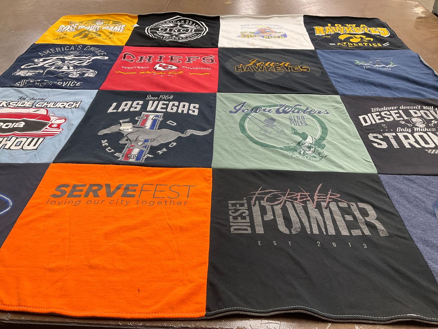T-shirt quilt featuring iowa hawkeyes by Anita from IA